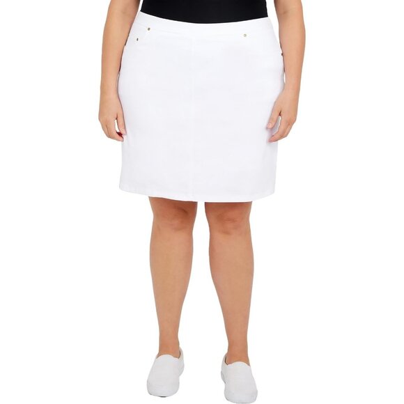 hearts of palm Dresses & Skirts - Hearts of Palm Womens Plus Stretch Pull On Skort White Size 20W